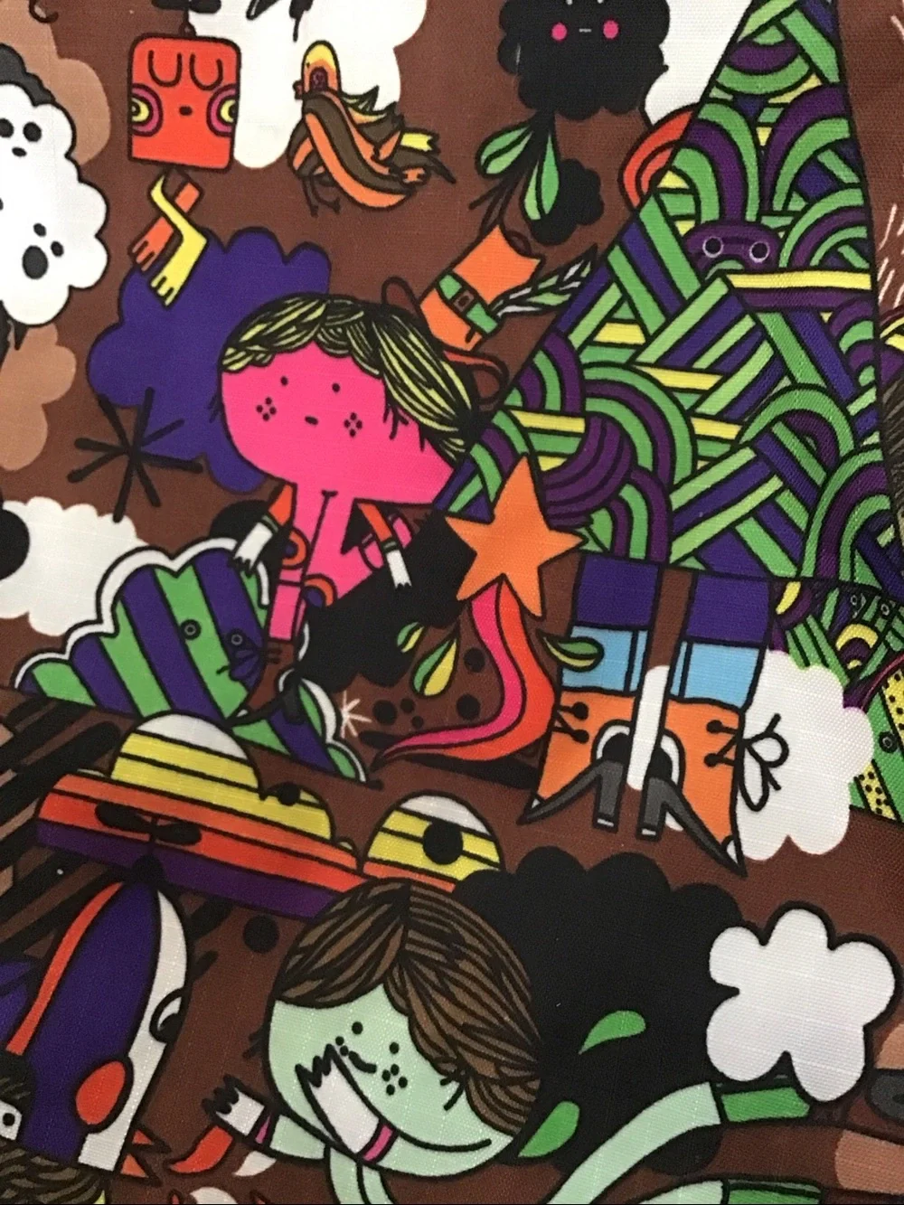 Colorful nylon tote (Tokidoki style pattern print)